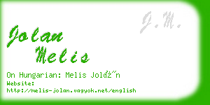 jolan melis business card